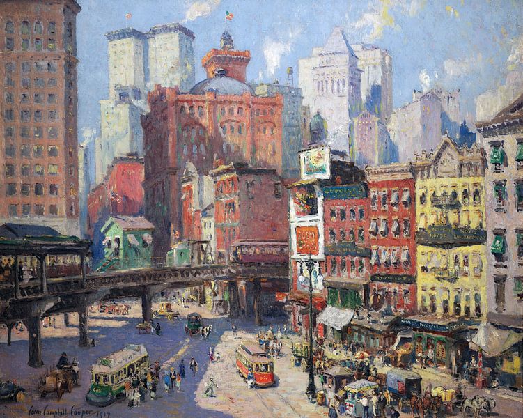 Colin Campbell Cooper, Südfähre, New York - 1917 von Atelier Liesjes