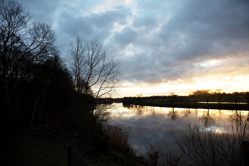 dusk with sunset on the river Ems by Bianca Meyering Fotos - BMF