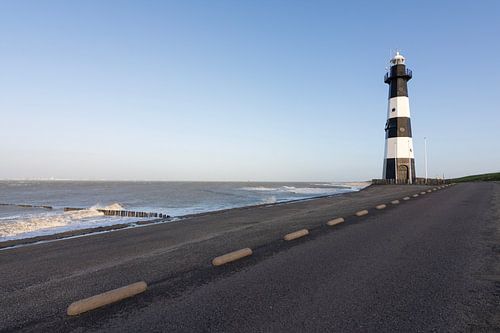 Vuurtoren Breskens bij Storm