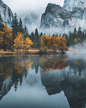 Gouden bladeren, Yosemite van fernlichtsicht