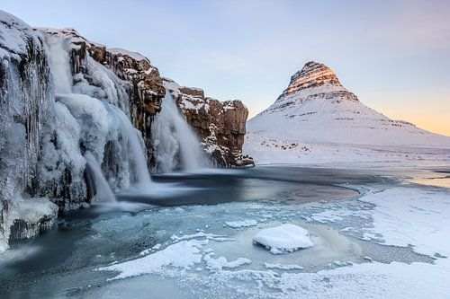 Paysage de neige gelée en Islande