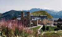 View on beautiful Basilica Sanctuaire de la Salette