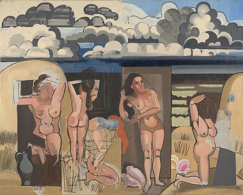 Jean Brusselmans  Strandgezicht met baadsters