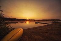 Canoë et lever de soleil