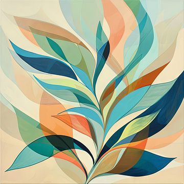 Kleurenspel van de natuur - Abstracte bladeren van Poster Art Shop