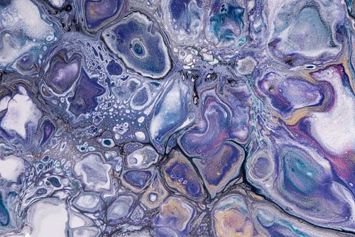 Vloeibare kleuren: Dynamisch blauw, paars en turqouise