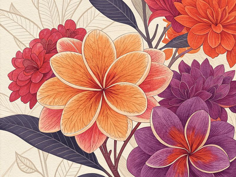Vibrant Tropical Bloom Medley by Artistic