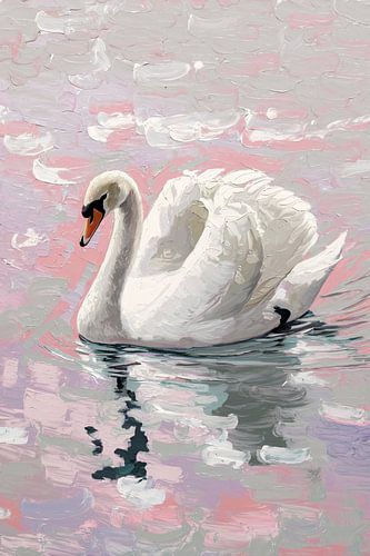 Elegante zwaan in kalm water