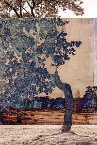 Oeuvre d'art mixte botanique d'un arbre