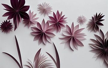 Origami bloemen achtergrond met bloemen kunst illustratie van Animaflora PicsStock