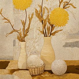 Yellow Flowers | Cheerful Yellow Flower Display by Eye catching paintings
