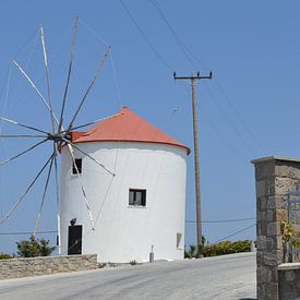 Griekse molen, Lesbos van Ingrid Wiersma