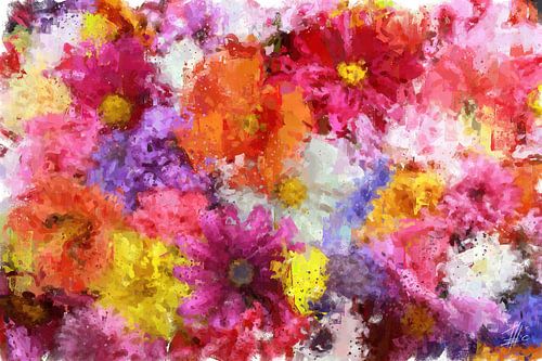 Een perkje met bloemen