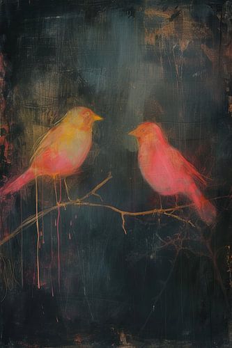 Art de l'oiseau en néon