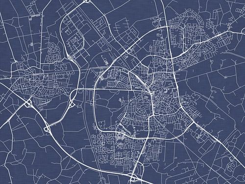 Carte de Almelo en bleu royal