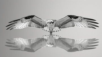 Die Größe des Fischadlers im Spiegelbild. von Karina Brouwer