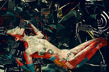 Lay down (erotiek, collage) van Art by Jeronimo