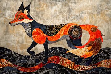 Malerei Fuchs-Muster von Abstraktes Gemälde