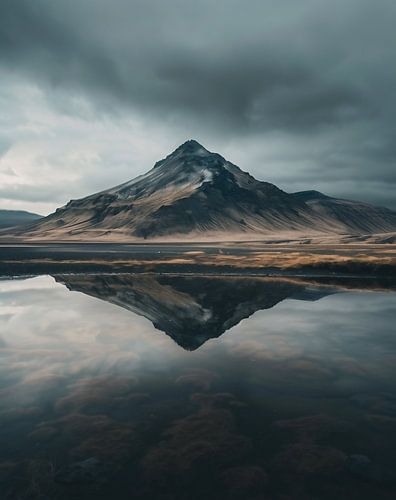 IJsland: weerspiegelend bergmeer