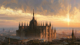 Duomo milaan italië abstract panorama van TheXclusive Art