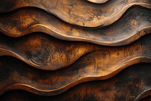 Deep Waves Dynamisches Holzrelief