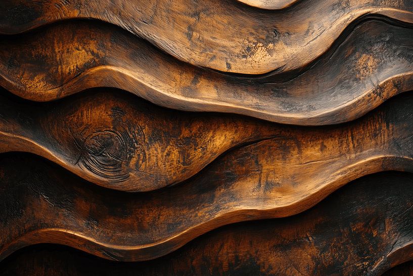 Vagues profondes Relief dynamique du bois par Eva Lee