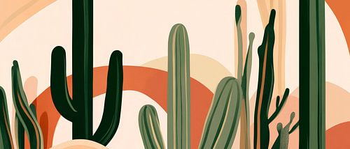 Cactuslandschap in zachte kleuren