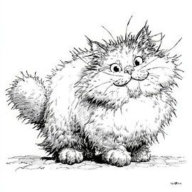 Kleine Katzenkarikatur