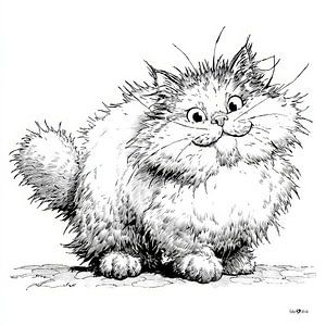 Kleine Katzenkarikatur