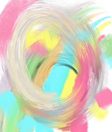 Pastellfarben abstrakt Regenbogenfarben- Sonnenschein im Herzen - ein fröhlich bunter Tanz der Farben