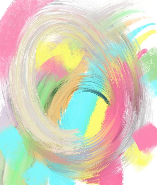 Sunshine in the heart - a cheerful and colourful dance of colours - good mood picture by Susanna Schorr