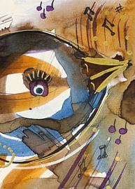 Blue Bird Singing 02 | Close-up of the Painting