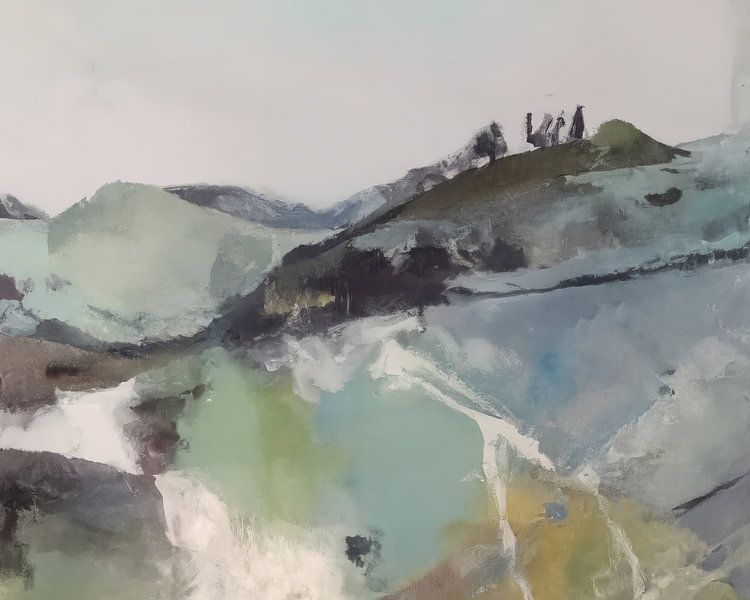 Abstract landscape in pastel colours by Studio Allee