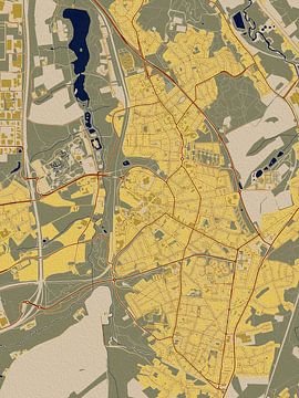 Kaart van Kerkrade in de stijl van Gustav Klimt van Maporia