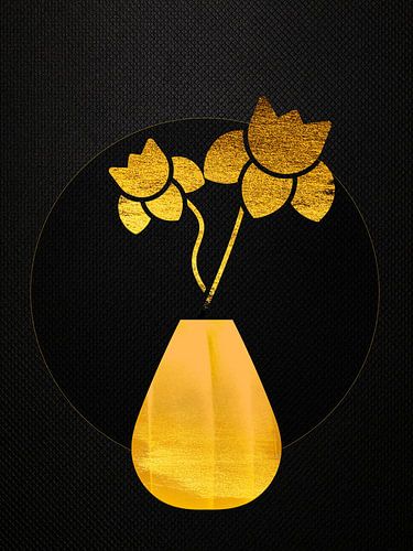 Modernes Stilleben aus der Serie: Collagen in Gold - 2