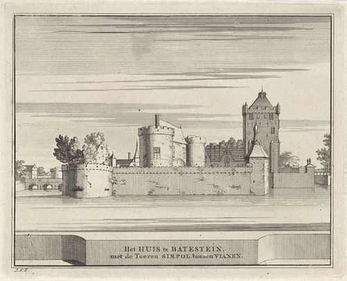 Ansicht von Schloss Batestein in Vianen, Jacobus Schijnvoet
