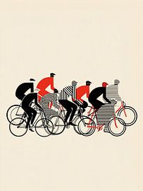 Peloton graphique de cyclistes minimalistes sur Lauren Wilde