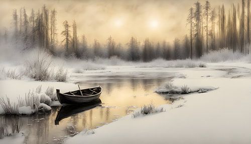 Zweeds zeegezicht met boot