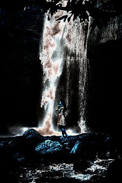 The girl by the waterfall