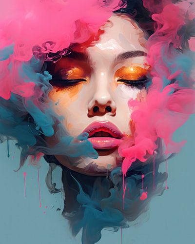 Sigh of the Muse - Dynamic Colourful Portrait