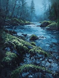 Le courant céruléen : un murmure qui coule à travers la mousse