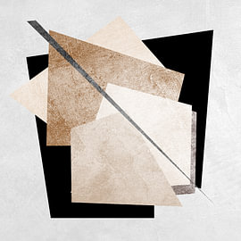 Hedendaagse minimalistische, geometrische, abstracte kunst, aardse tinten. van Online Arts