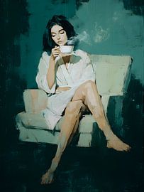 Frau mit Kaffee von IamHome Studio