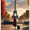 Travel Poster Tour Eiffel, Paris, France sur Peter Balan