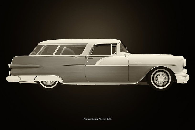 Pontiac Station Wagon noir et blanc par Jan Keteleer