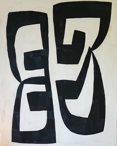 Minimalisme Abstract - Wabi Sabi - Zwart Wit 02