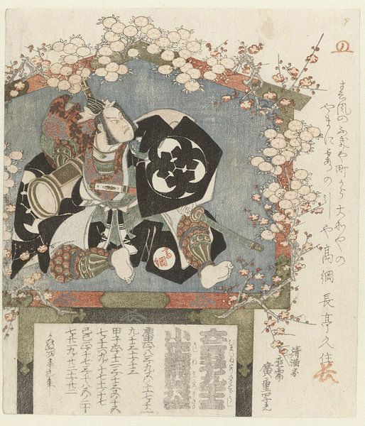 Votief met een portret van Bandô Mitsugorô III, Hiroshige (I) , Utagawa, 1821 van Marieke de Koning