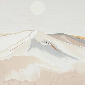 paysage montagnes blanc style japandi. sur J.a Dijkstra