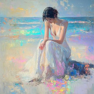 Solitude Shores van Abstract Schilderij