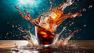 Cola with ice and splash by Mustafa Kurnaz